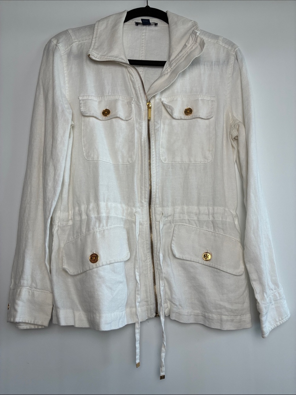 Chaps Cream Utility Jacket with Gold-Tone Buttons